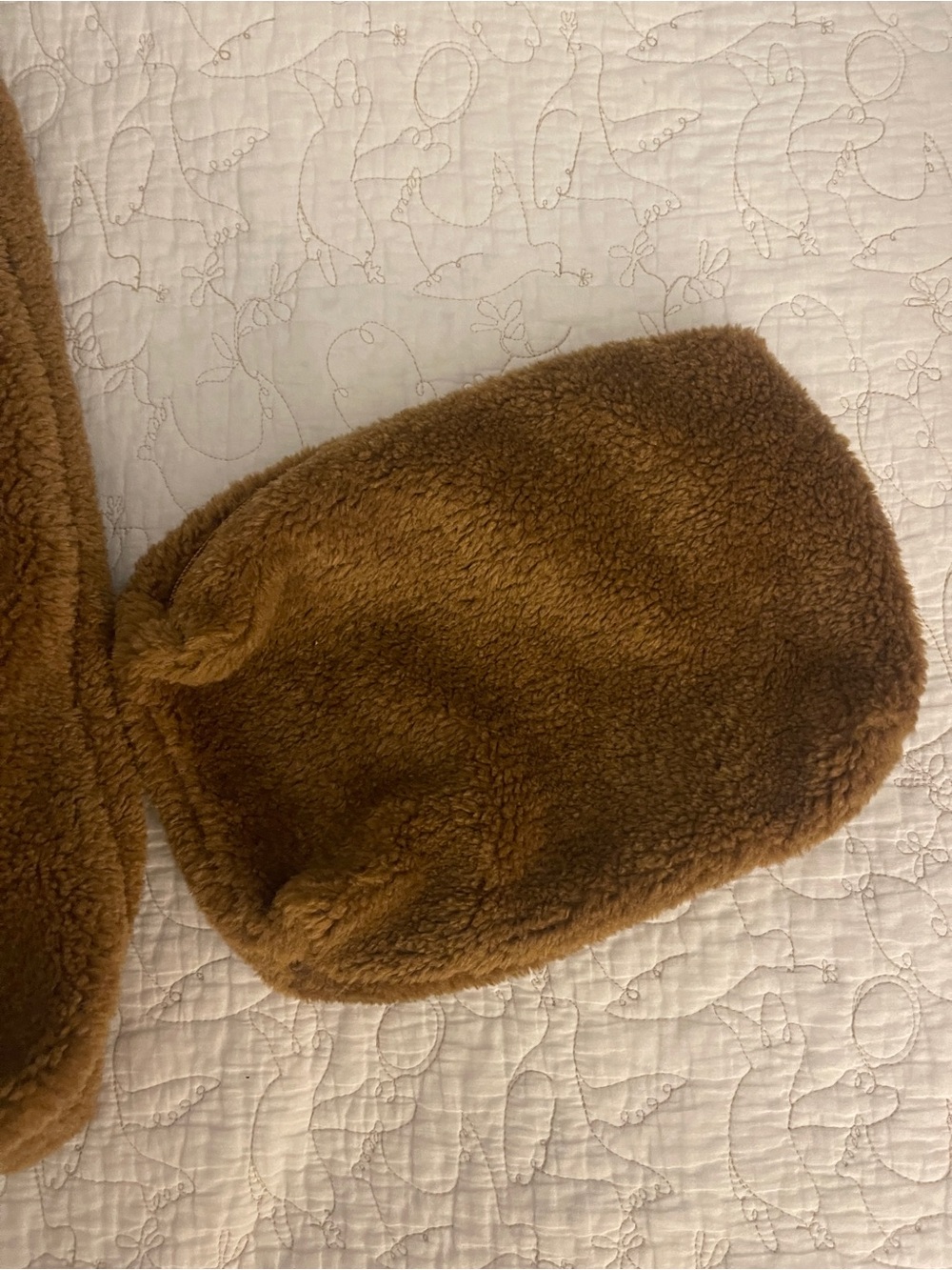 NWT Anthropologie Love Knot Slouchy Bag Large Hobo Tote Faux Fur Brown - Picture 7 of 8
